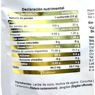 Foto 2 | Foto 2 | Golden Milk (leche Dorada) Latte 300 Grs Vidanat