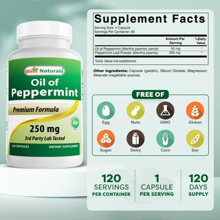 Foto 2 | Foto 2 | Suplemento Best Naturals Aceite De Menta 250 Mg 120 Cápsulas X2 - Venta Internacional.