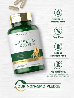 Foto 5 | Foto 5 | Suplemento Carlyle Ginseng 120 Cápsulas de 1200 Mg Sin Ogm - Venta Internacional