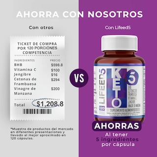Foto 6 | Foto 6 | Suplemento Alimenticio Lifeed5 Keto con Bhb 120 Cápsulas