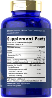Foto 2 | Foto 2 | Suplemento: Cápsulas Blandas De Aceite De Hígado De Bacalao Carlyle, 1245 Mg, 250 Unidades - Venta Internacional.