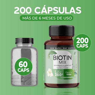 Foto 7 | Foto 7 | Suplemento Alimenticio Life 360+ Biotin Mix Piel 200 Cápsulas