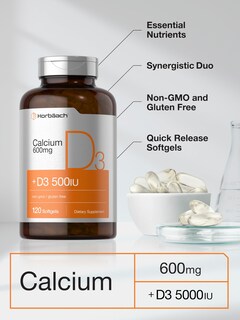 Foto 4 | Foto 4 | Suplemento De Calcio Horbäach 600 Mg Con Vitamina D3 120 Cápsulas Blandas - Venta Internacional.