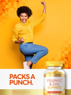 Foto 7 | Foto 7 | Suplemento Carlyle: Gomitas De Vitamina C Y Zinc, 70 Unidades - Venta Internacional.