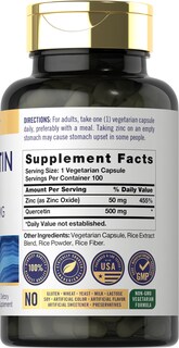 Foto 2 | Foto 2 | Complemente Las Cápsulas De 500 Mg De Quercetina De Carlyle Con 50 Mg De Zinc - Venta Internacional.