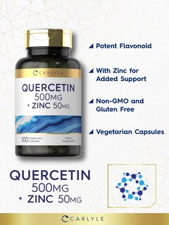 Foto 4 | Foto 4 | Complemente Las Cápsulas De 500 Mg De Quercetina De Carlyle Con 50 Mg De Zinc - Venta Internacional.