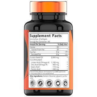 Foto 2 | Foto 2 | Suplemento Vitamínico De Aceite De Semilla De Calabaza 2000 Mg X 120 Cápsulas Blandas - Venta Internacional.
