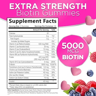 Foto 2 | Foto 2 | Gomita Para Cabello, Piel Y Uñas: Biotina 5000 Mcg Con Vitamina E Y C - Venta Internacional.