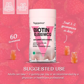 Foto 6 | Foto 6 | Suplementos: Gomitas De Biotina Vegepower De 10000 Mcg Con Vitamina C (1) - Venta Internacional.