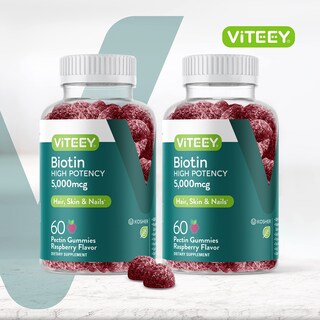 Foto 2 | Foto 2 | Gomitas De Biotina Viteey Para Cabello, Piel Y Uñas, 5000 Mcg, 120 Unidades - Venta Internacional.