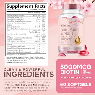 Foto 2 | Foto 2 | Suplemento Fabricado Por La Naturaleza, Vitaminas Para Cabello, Piel Y Uñas, 60 G - Venta Internacional.
