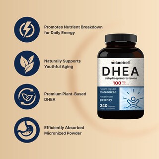 Foto 4 | Foto 4 | Suplemento Naturebell Dhea 100 Mg 240 Cápsulas Extra Fuertes - Venta Internacional.