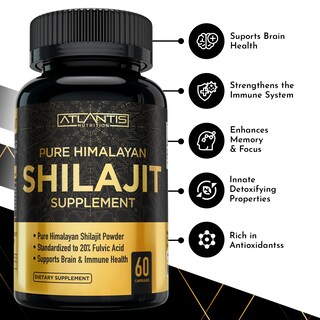 Foto 2 | Foto 2 | Suplemento De Resina De Shilajit De Atlantis Nutrition, 10 000 Mg, 60 Cápsulas - Venta Internacional.