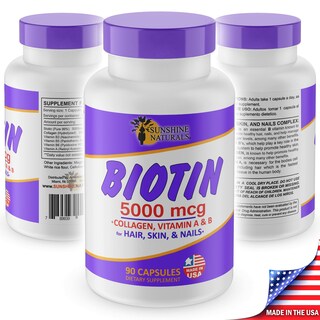 Foto 2 | Foto 2 | Suplemento Dietético Sunshine Naturals Biotin 5000 Mcg 90 Cápsulas - Venta Internacional.
