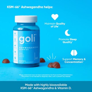 Foto 6 | Foto 6 | Gummy Goli Ashwagandha Y Vitamina D, 60 Unidades, Mezcla De Bayas - Venta Internacional.
