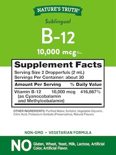 Foto 2 | Foto 2 | Suplemento De Vitamina B-12 Sublingual De Nature's Truth De 10,000 Mcg - Venta Internacional.
