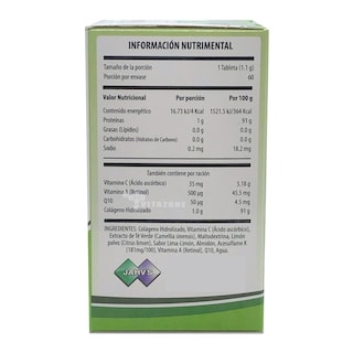 Foto 2 | Foto 2 | Colágeno Hidrolizado Sabor Té Verde 60 Tabletas Jahv's