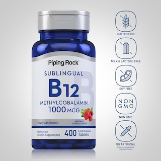 Foto 3 | Foto 3 | Suplemento Piping Rock De Vitamina B12 Sublingual, 1000 Mcg, 400 Comprimidos - Venta Internacional.