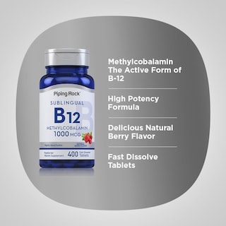 Foto 4 | Foto 4 | Suplemento Piping Rock De Vitamina B12 Sublingual, 1000 Mcg, 400 Comprimidos - Venta Internacional.