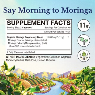 Foto 2 | Foto 2 | Suplemento Vitalitown Moringa Orgánico De 11.000 Mg, 90 Cápsulas - Venta Internacional.
