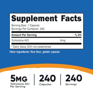 Foto 2 | Foto 2 | Suplemento Nutricost Yohimbina Hcl 5 Mg 240 Cápsulas - Venta Internacional.