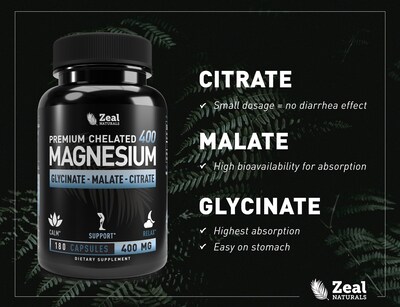 Foto 6 | Foto 6 | Suplemento Zeal Naturals De Magnesio Quelatado Premium De 400 Mg - Venta Internacional.