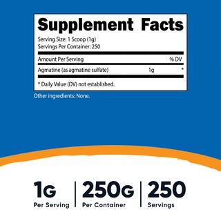 Foto 2 | Foto 2 | Suplemento Nutricost De Sulfato De Agmatina Puro En Polvo 250 G - Venta Internacional.