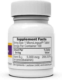 Foto 2 | Foto 2 | Suplemento De Vitamina B12, Cianocobalamina De Fuente Superior, 5000 Mcg - Venta Internacional.