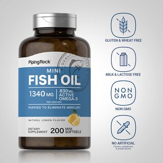 Foto 3 | Foto 3 | Suplemento Piping Rock Mini Cápsulas Blandas De Aceite De Pescado, 1340 Mg, 200 Píldoras - Venta Internacional.