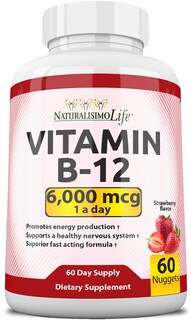 Foto 1 | Foto 1 | Suplemento Naturalisimo Life Con Vitamina B12, 6000 Mcg, Fresa, 60 Unidades - Venta Internacional.
