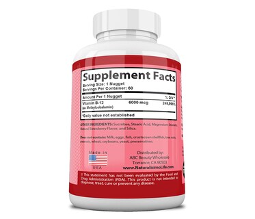 Foto 2 | Foto 2 | Suplemento Naturalisimo Life Con Vitamina B12, 6000 Mcg, Fresa, 60 Unidades - Venta Internacional.