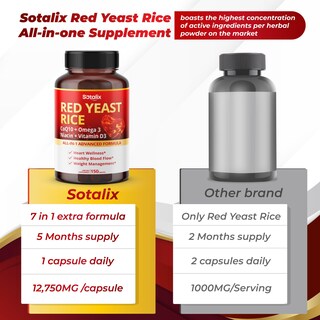 Foto 3 | Foto 3 | Suplemento De Arroz De Levadura Ultra Roja Sotalix De 12,750 Mg Con Coq10 - Venta Internacional.