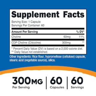 Foto 2 | Foto 2 | Suplemento Nutricost Cdp Colina (citicolina) 300 Mg 60 Cápsulas - Venta Internacional.