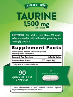 Foto 2 | Foto 2 | Suplemento Nature's Truth Taurine 1500 Mg 90 Cápsulas - Venta Internacional.