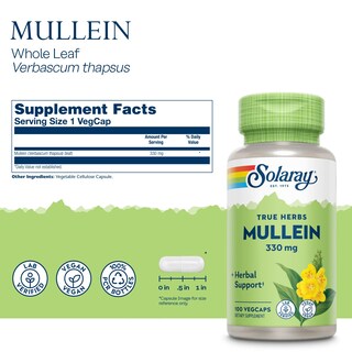 Foto 2 | Foto 2 | Suplemento Solaray Hoja De Gordolobo 330 Mg 100 Cápsulas Vegetarianas (x2) - Venta Internacional.