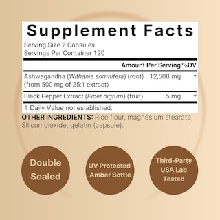 Foto 2 | Foto 2 | Suplementos Naturebell Ashwagandha De 12.500 Mg Con Pimienta Negra - Venta Internacional.