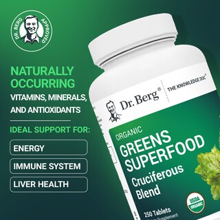 Foto 2 | Foto 2 | Suplemento Dr. Berg Greens Superfood Crucíferous 250 Comprimidos - Venta Internacional.