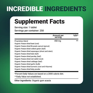Foto 7 | Foto 7 | Suplemento Dr. Berg Greens Superfood Crucíferous 250 Comprimidos - Venta Internacional.