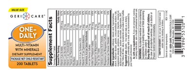 Foto 2 | Foto 2 | Suplement Gericare, Multivitamínicos Y Minerales Para Un Día, 200 Comprimidos - Venta Internacional.