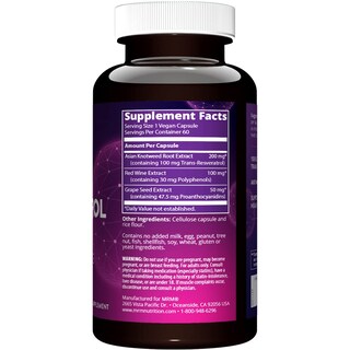 Foto 2 | Foto 2 | Suplemento Mrm Nutrition Resveratrol 100 Mg Antioxidante 60 Dosis - Venta Internacional.