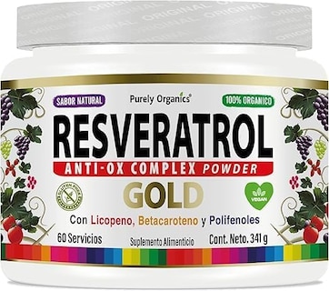 Foto 1 | Foto 1 | Resveratrol Gold Polvo Suplemento Antioxidante 1340mg 60 Servicios Purely Organics