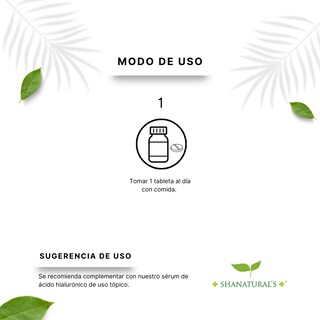 Foto 5 | Foto 5 | Suplemento Alimenticio Shanatural's con Ácido Hialurónico 30 Tabletas