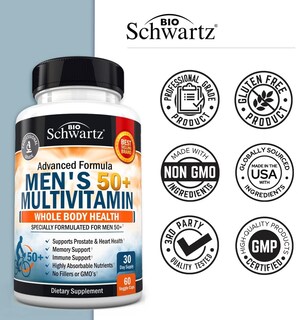 Foto 5 | Foto 5 | Suplemento Multivitamínico BioSchwartz Men 50+ Heart Health 60 Cápsulas - Venta Internacional