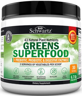 Foto 1 | Foto 1 | Superfood Greens En Polvo Bioschwartz Con Probióticos, 30 Porciones - Venta Internacional.