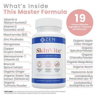 Foto 3 | Foto 3 | Suplemento Para La Piel Zen Nutrients Skinvite Para Mujeres Y Hombres - Venta Internacional.