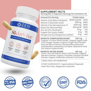 Foto 5 | Foto 5 | Suplemento Para La Piel Zen Nutrients Skinvite Para Mujeres Y Hombres - Venta Internacional.