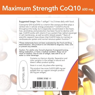 Foto 3 | Foto 3 | Supplement Now Coq10, Coenzima Q10, 600 Mg, 60 Cápsulas Blandas - Venta Internacional.