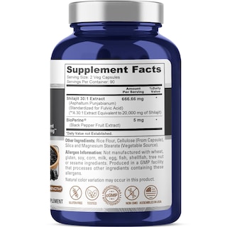 Foto 2 | Foto 2 | Suplemento Nusapure Shilajit De 20,000 Mg, 180 Cápsulas Vegetarianas - Venta Internacional.