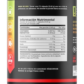Foto 2 | Foto 2 | Vitamina C Y Escaramujo | 240 Cápsulas | Ingredientes Naturales | C Liposomal | B Life.
