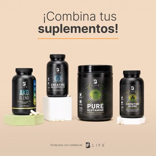 Foto 7 | Foto 7 | Ácido Alfa Cetoglutárico para Rendimiento Deportivo y Recuperación Muscular 180 Cápsulas AKG Blend B Life